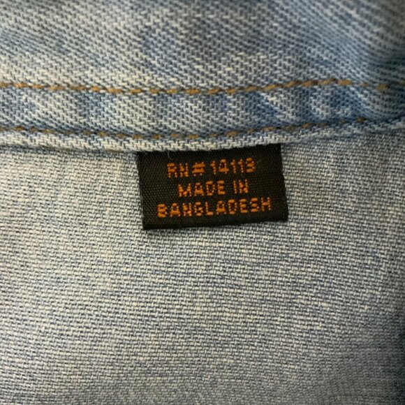 Plains Western Wear Long-Sleeve Denim Shirt XL Sawtooth Pockets Snap Closure - Picture 6 of 8